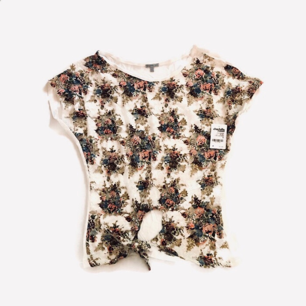 Charlotte Russe NWT Floral Knot Bottom Top